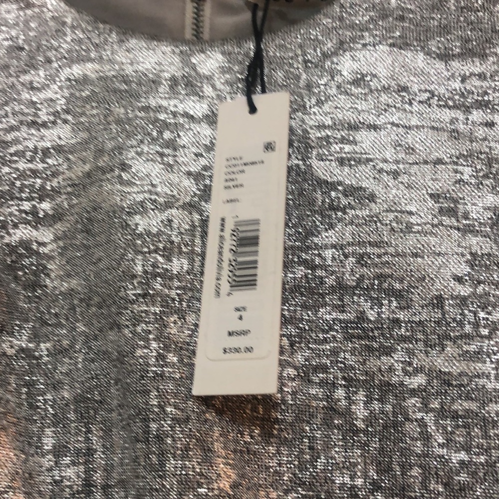NWT $330 ALICE + OLIVIA Delora Ruched Metallic Mini Dress in size 14 ! - Picture 6 of 12